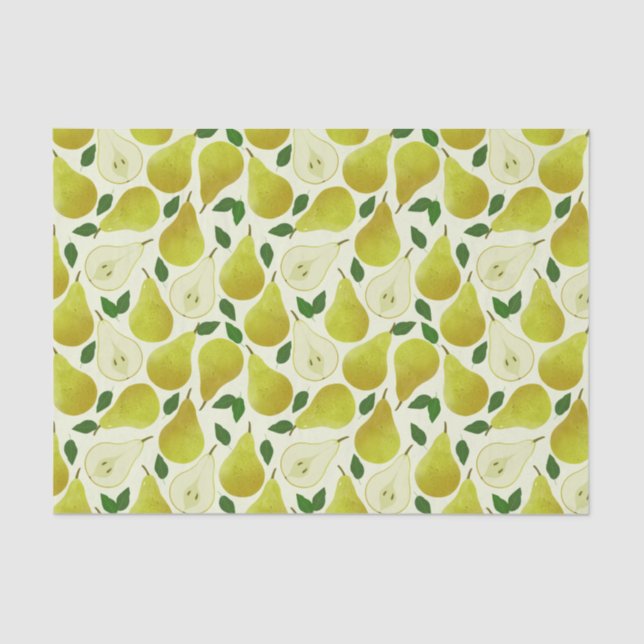 Green Pears Pattern Tissue Paper (Front)