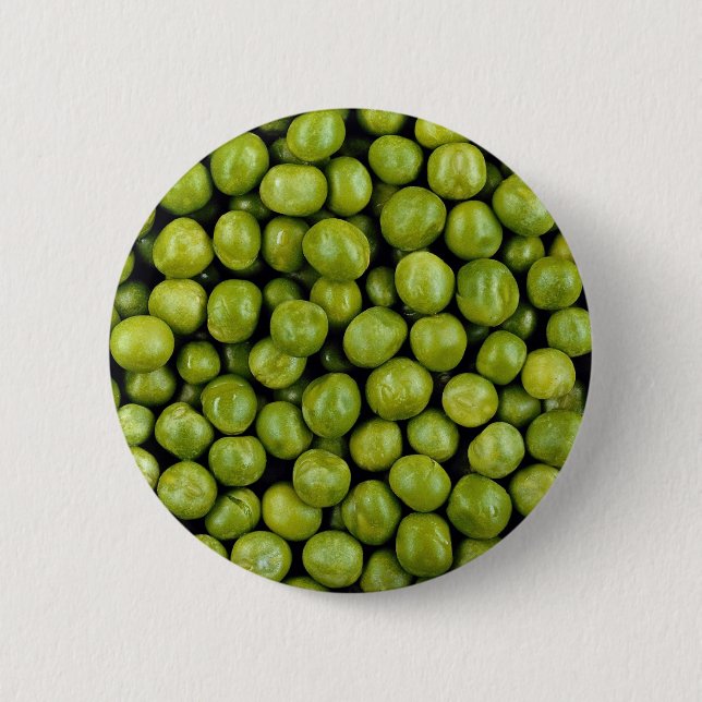 Green peas 6 cm round badge (Front)