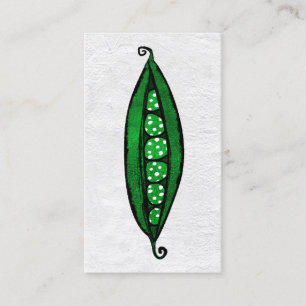 Green Peas Business Cards - Cute Vegetables
