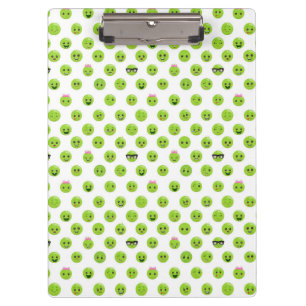 Green Peas Emoticon Face Healthy Vegetables Humor Clipboard
