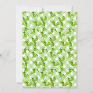 Green Peas Plants Leaves Plaid Vegetable Foods Thank You Card