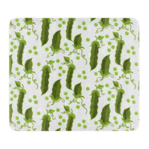 Green Peas Plants Leaves Round Vegetable Foods Cutting Board