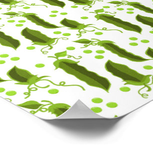 Green Peas Plants Leaves Round Vegetable Foods Poster