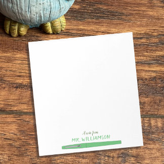 Green Pen Doodle | A note From | Teacher Notepad