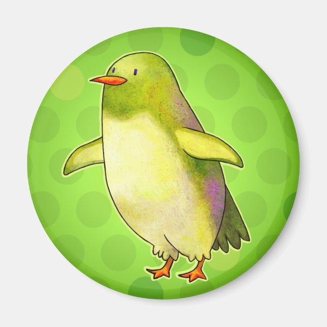 Green Penguin with Dot Magnet (Front)