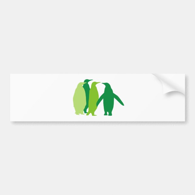Green Penguins Bumper Sticker (Front)