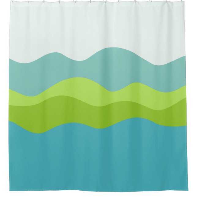 Green Peninsula Shower Curtain (Front)