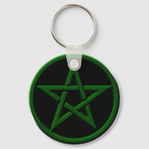 Green Pentagram Keychain