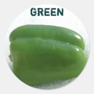 Green pepper classic round sticker