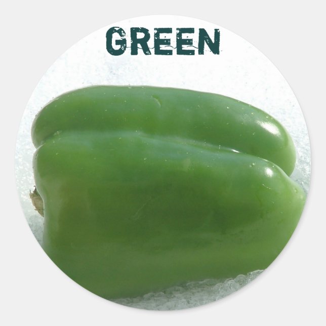 Green pepper classic round sticker (Front)