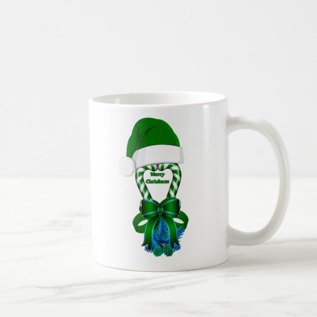 Green Peppermint Candy Cane Coffee Mug (Right)