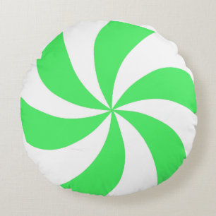Green Peppermint Round Cushion