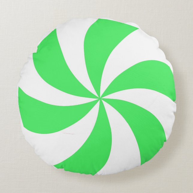 Green Peppermint Round Cushion (Front)