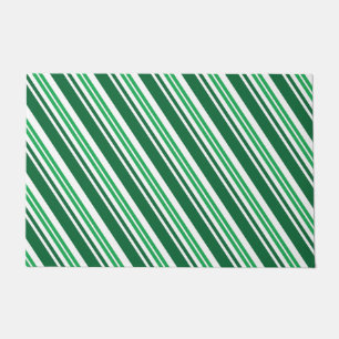 Green Peppermint Stripe Doormat