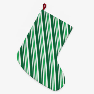 Green Peppermint Stripe Large Christmas Stocking