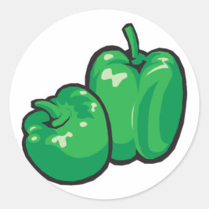 green peppers classic round sticker