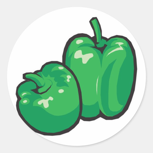 green peppers classic round sticker (Front)