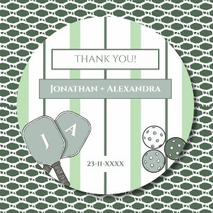Green Perfect Match Couple Bridal Shower Thank You Classic Round Sticker