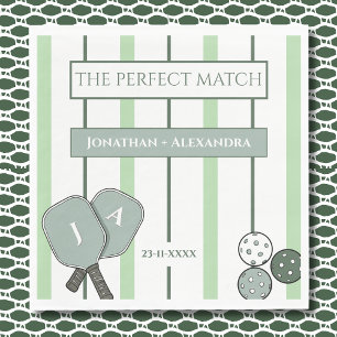 Green Perfect Match Couples Bridal Shower Napkin