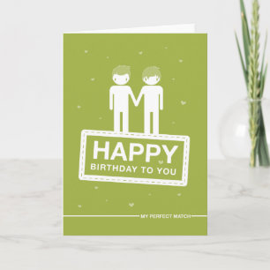 Green   Perfect Match   Happy Birthday Card