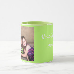 Green Personalise PHOTO TEMPLATE Gift Coffee Mug