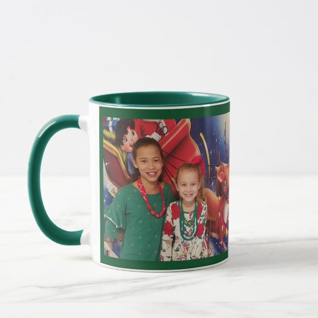 Green Personalise Photo Template Gift Coffee Mug (Left)