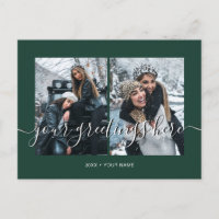 Green Personalised 2 photos Universal Greetings