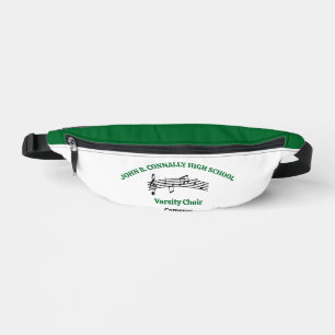 Green Personalised Choir Singer Music Notes Bum Bags