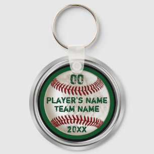 Green Personalised Dirty Baseball Gifts for Player Key Ring