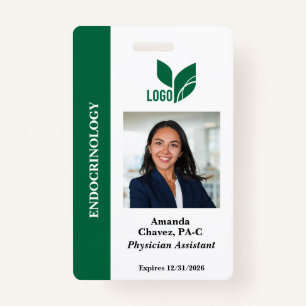 Green Personalised Employee ID Photo Name ID Badge