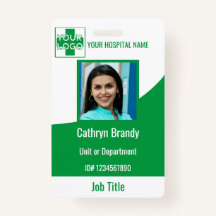 Green Personalised Hospital or Clinic Employee ID Badge
