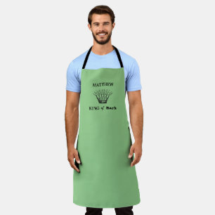Green Personalised King of Bark Funny Apron