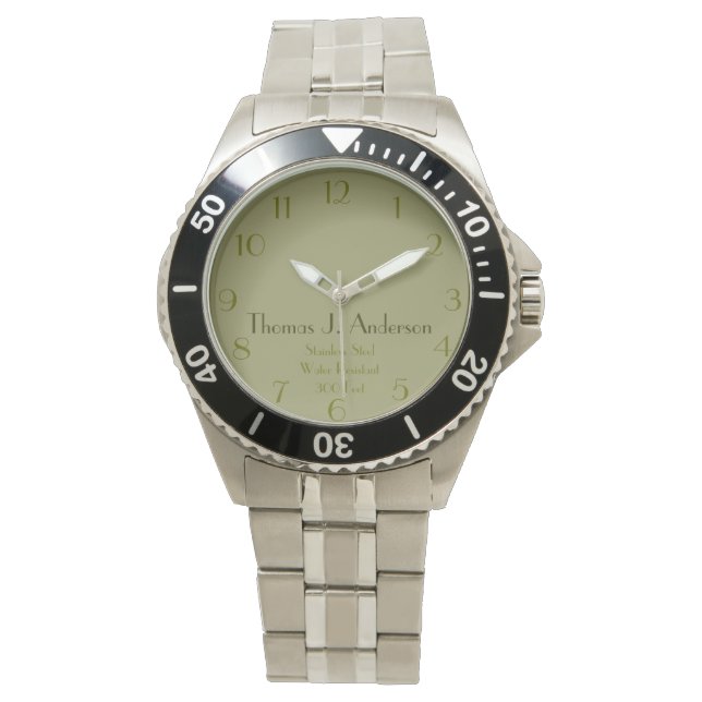Green Personalised Military Style Watch (Front)