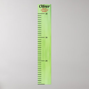 Green  Personalised  Nursery Wall Growth Chart