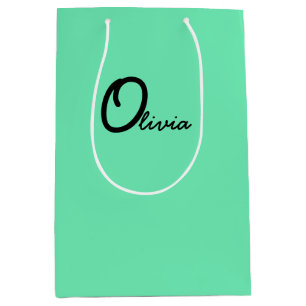 Green Personalised Party Favour Bags