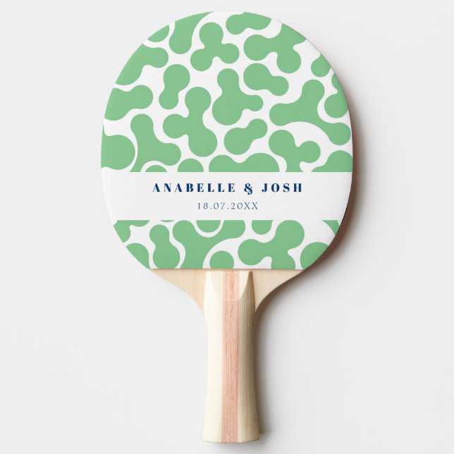 Green Personalised Ping Pong Paddle (Front)