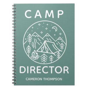 Green Personalised Summer Camp Director Notebook