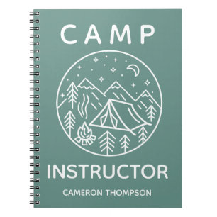 Green Personalised Summer Camp Instructor Notebook