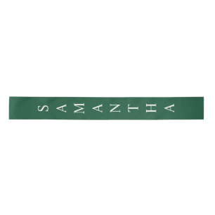 Green Personalised Vertical Name  Satin Ribbon
