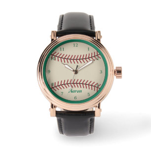 Green Personalized Classic Baseball Watch