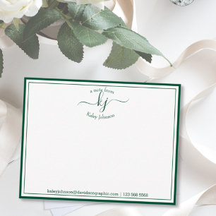 Green Personalized   From The Desk Of Note Card