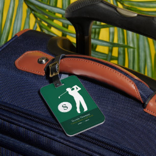 Green Personalized Golfers Monogram  Luggage Tag