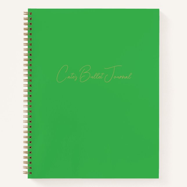 Green Personalized Notebook Bullet Journal (Front)