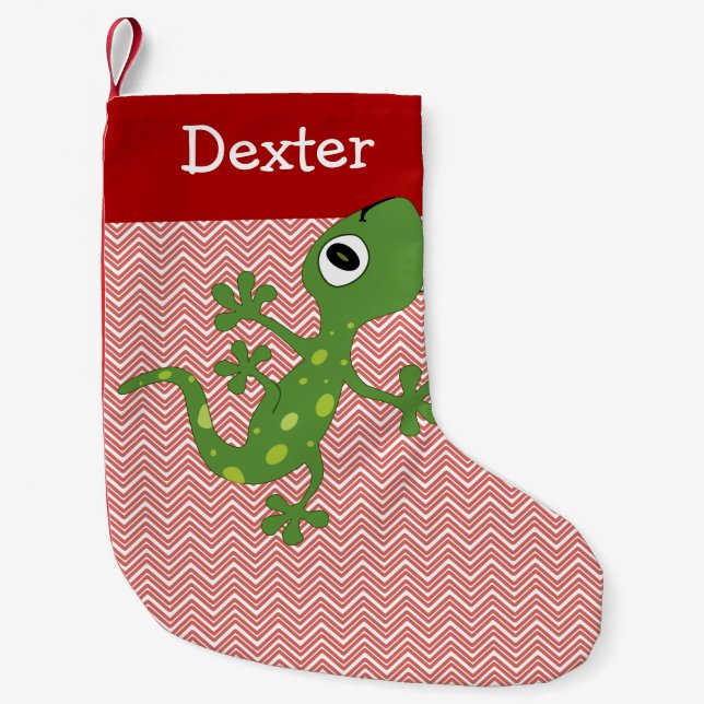 Green Pet Lizard Christmas Stocking (Front)