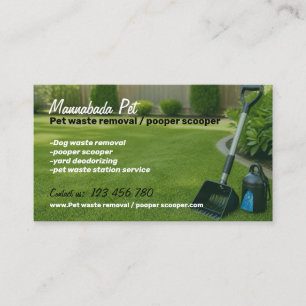 Green Pet Waste Removal Pooper Scooper Service Business Card