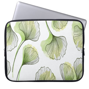 Green petals laptop sleeve