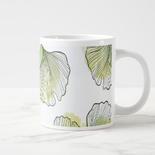 Green petals large coffee mug