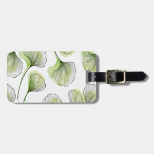 Green petals luggage tag