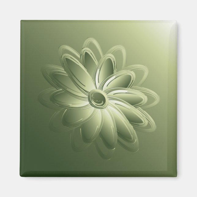 green petals magnet (Front)