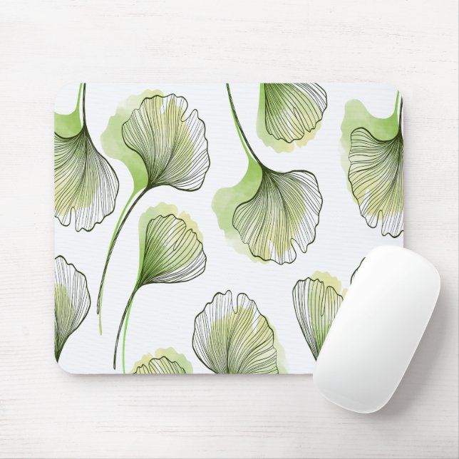 Green petals mouse mat (With Mouse)